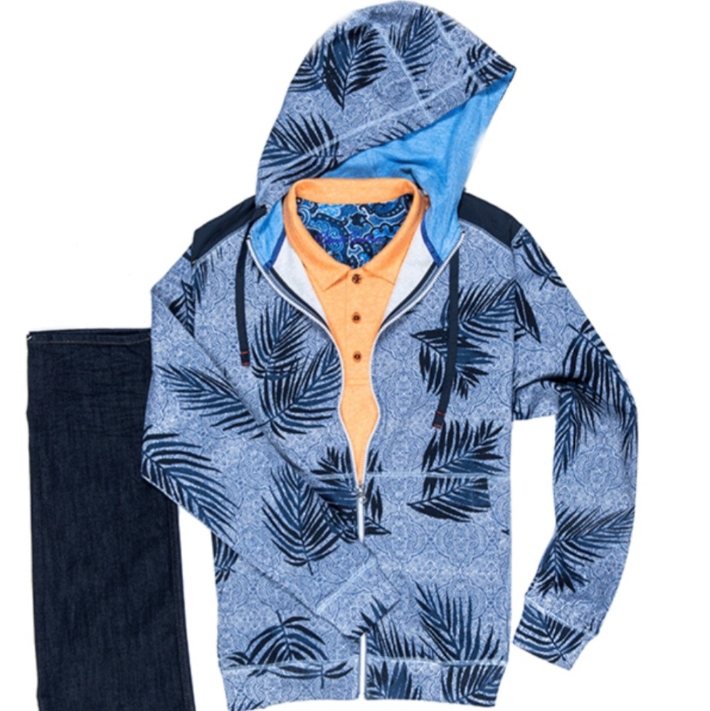 $228 NWT Robert Graham Maywood Zip Pull-up Hoodie - Picture 4 of 4
